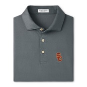 USC Trojans Men's Charcoal SC Interlock Hugo Performance Jersey Polo